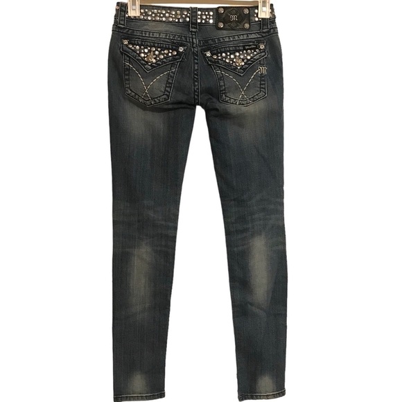 Miss Me Jeweled Flap Pocket Skinny Jeans Woman’s Size 27 - Picture 3 of 12